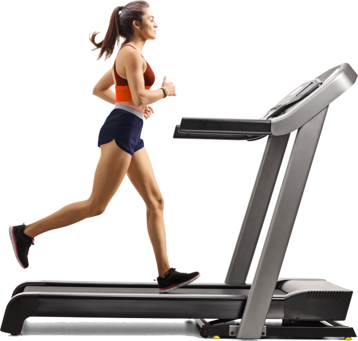 Woman running on treadmill