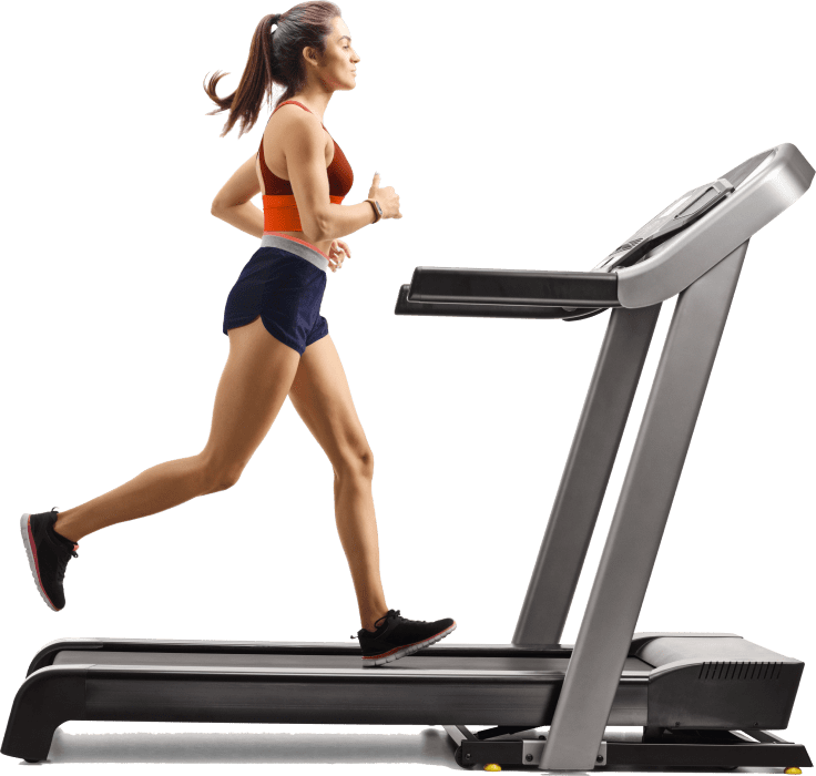 Woman running on treadmill