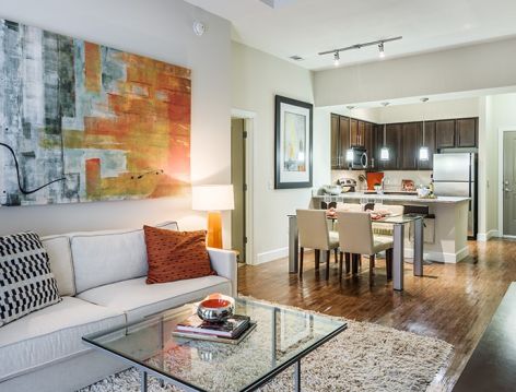 Living Room 2 at Post Lake at Baldwin Park luxury apartment homes in Orlando, FL