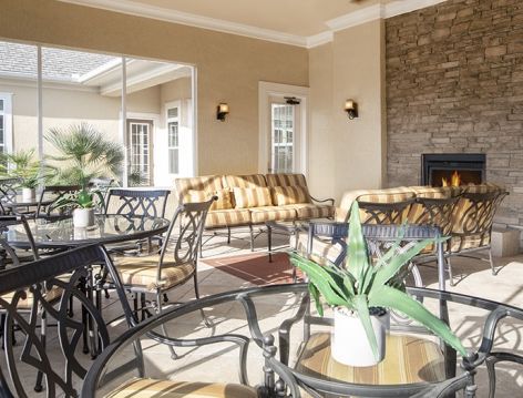 Outdoor Porch at Colonial Grand Apartments at Hampton Preserve luxury apartment homes in Tampa, FL