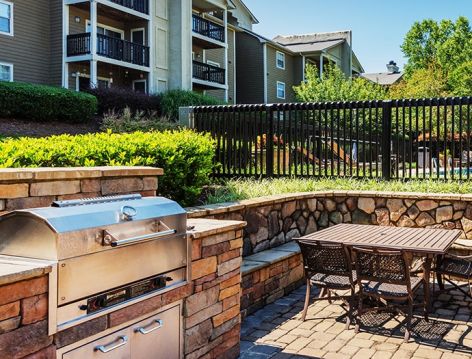 Grilling Area at Hermitage at Beechtree luxury apartment homes in Cary, NC