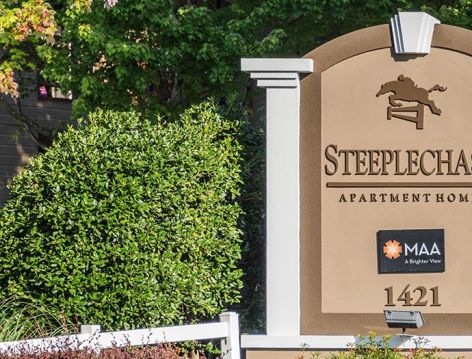 Signage at Steeplechase luxury apartment homes in Chattanooga, TN