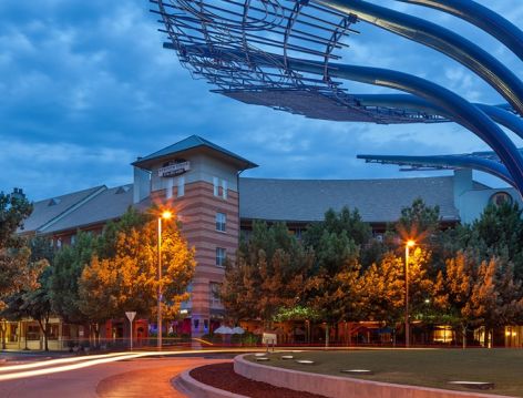 Entrance to Post Addison Circle luxury apartment homes in Dallas, TX
