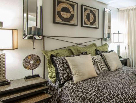 Bedroom at Post Legacy luxury apartment homes in Dallas, TX