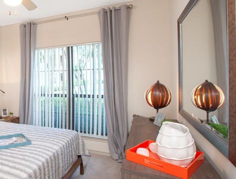 Bedroom at Cascade at Fall Creek luxury apartment homes in Houston, TX