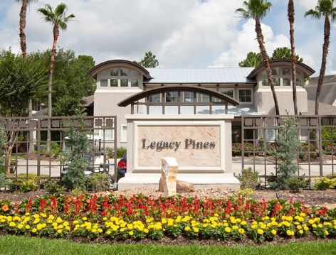 Entrance to Legacy Pines luxury apartment homes in Houston, TX
