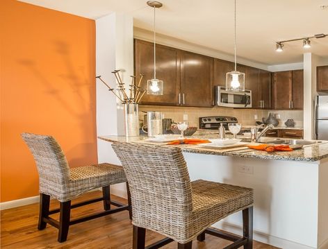 Kitchen at Post Midtown Square luxury apartment homes in Houston, TX