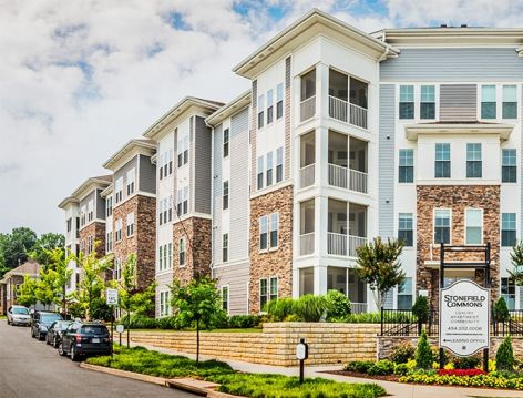 Exterior at Stonefield Commons luxury apartments in Charlottesville, VA
