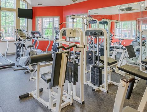 Fitness center at Adalay Bay luxury apartments in Chesapeake, VA