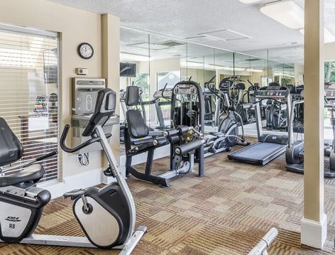 Fitness center at Colonial Village at West End luxury apartment homes in Richmond, VA