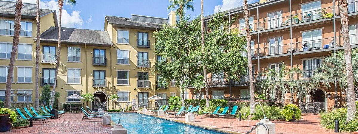 Pool at Post Midtown Square luxury apartment homes in Houston, TX