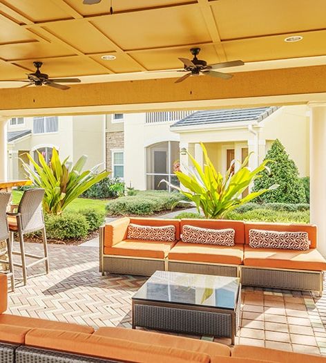 Exterior Patio at Colonial Grand at Lake Mary luxury apartment homes in Orlando, FL