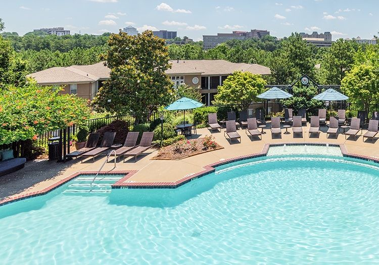 Pool Aerial at Post Spring luxury apartment homes in Atlanta, GA