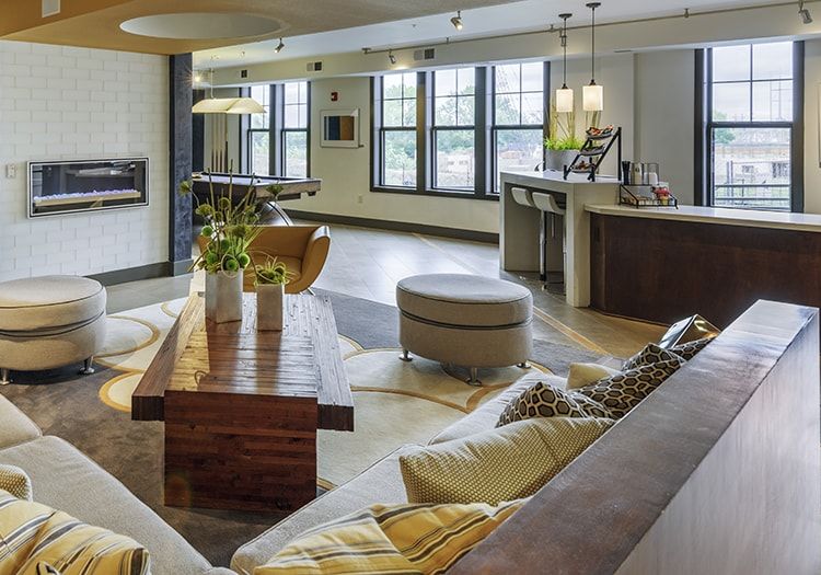 Clubhouse at Market Station luxury apartment homes in Kansas City, MO