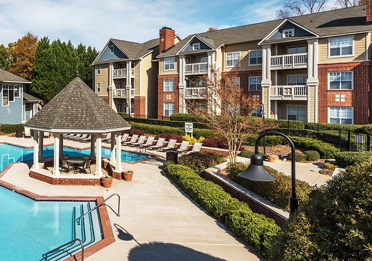 Pool at Colonial Village at Chancellor Park luxury apartment homes in Charlotte, NC
