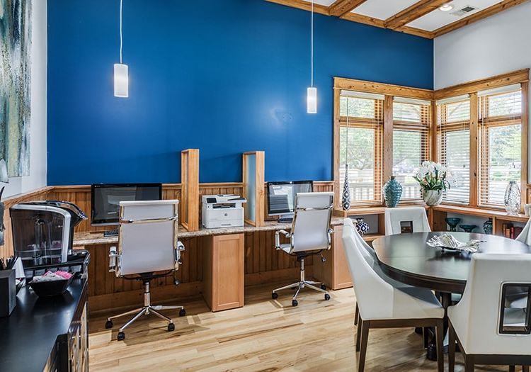 Lobby at Colonial Grand at Trinity Commons luxury apartment homes in Raleigh, NC