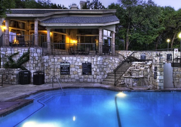 Pool at Post Park Mesa luxury apartment homes in Austin, TX