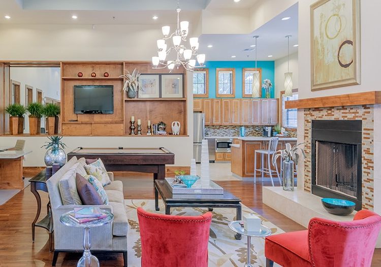 Clubhouse Interior at Legends at Lowes Farm luxury apartment homes in Mansfield, TX
