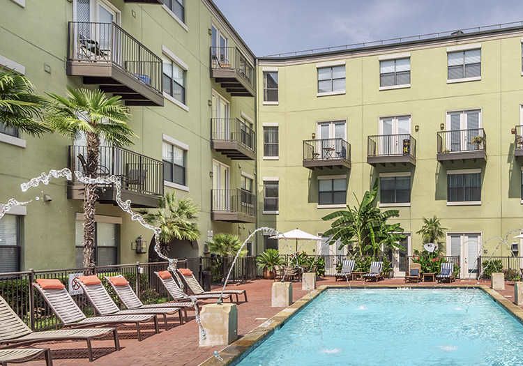 Pool at Post Coles Corner luxury apartment homes in Dallas, TX