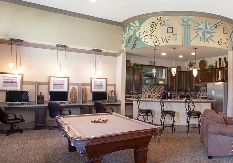 Game room at Cascade at Fall Creek luxury apartment homes in Houston, TX
