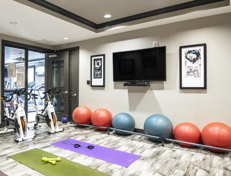 Yoga Room at Colonial Reserve at South End luxury apartment homes in Charlotte, NC