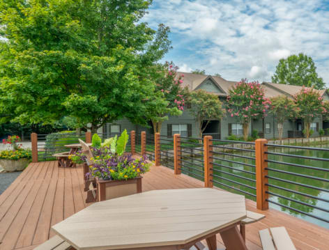 Patio at Hamilton Pointe luxury apartment homes in Chattanooga, TN