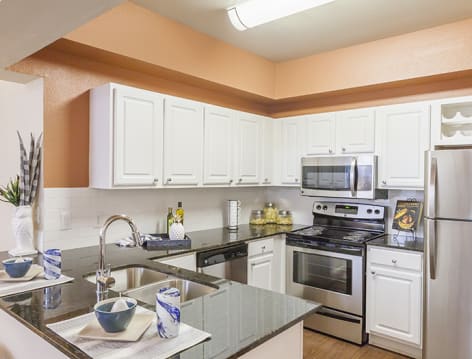 Kitchen at Legacy at Western Oaks luxury apartment homes in Austin , TX