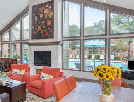 Leasing Office interior at Pear Orchard luxury apartment homes in Jackson, MS