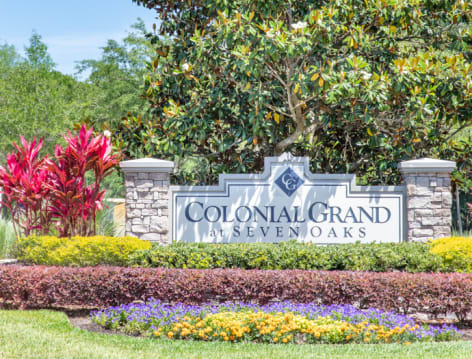 Entrance at Colonial Grand at Seven Oaks luxury apartment homes in Wesley Chapel, FL
