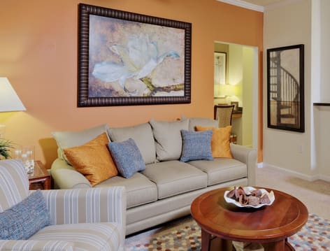 Living Room at Colonial Grand at Godley Lake luxury apartment homes in Savannah, GA