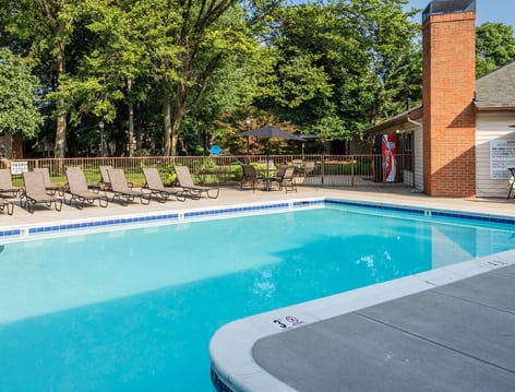 Pool at Stonemill Village luxury apartment homes in Louisville, KY