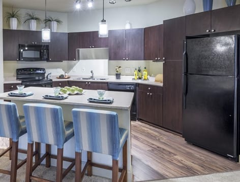 Kitchen at Market Station luxury apartment homes in Kansas City, MO
