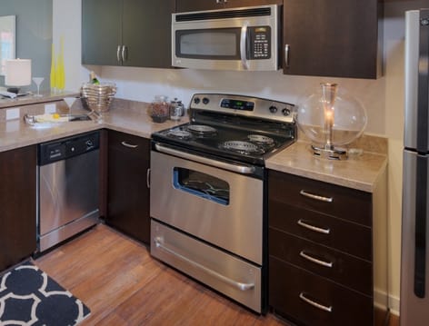 Kitchen at 1225 South Church luxury apartment homes in Charlotte, NC