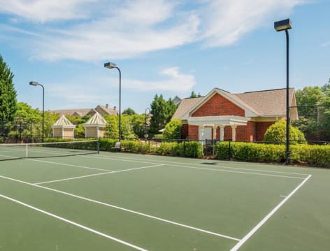 Tennis Court at The Lake at University luxury apartment homes in Charlotte, NC