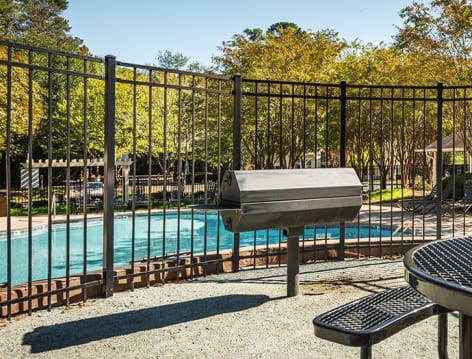 Grilling Area at Colonial Village Deerfield luxury apartment homes in Durham, NC