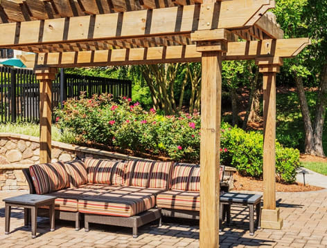 Outdoor Lounge Area at Hermitage at Beechtree luxury apartment homes in Cary, NC