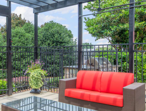 Outdoor Fireplace at Howell Commons luxury apartment homes in Greenville, SC