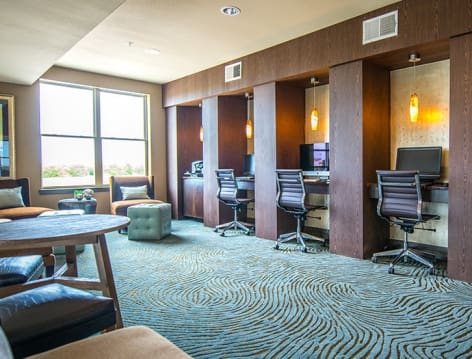 Business center at Cityscape at Market Center luxury apartment homes in Dallas, TX