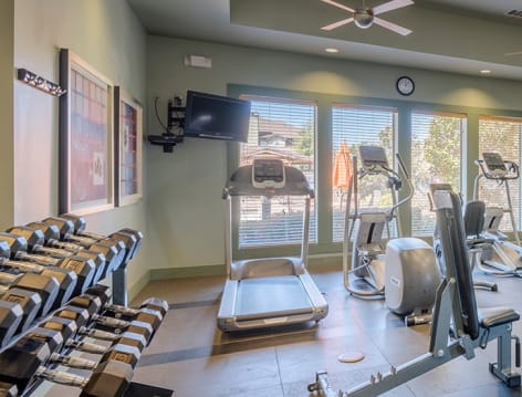 Fitness center at Copper Ridge luxury apartment homes in Dallas, TX