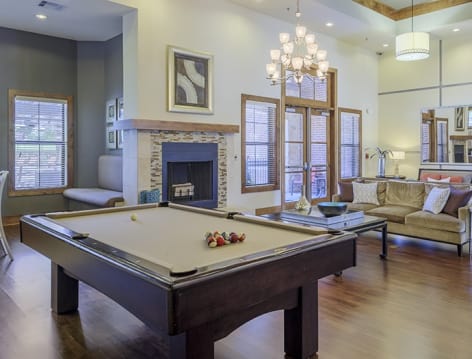 Billiards Table at Legends at Lowes Farm luxury apartment homes in Mansfield, TX