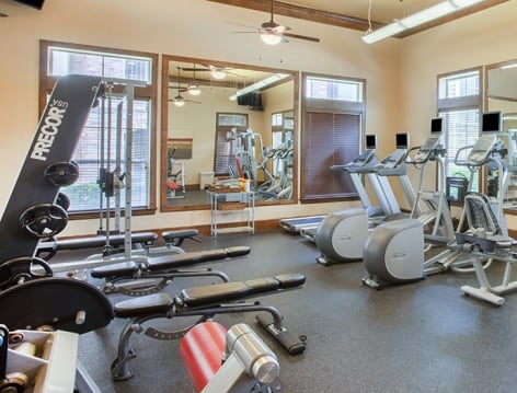 Fitness center at Grand Cypress luxury apartment homes in Houston, TX