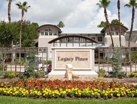 Entrance to Legacy Pines luxury apartment homes in Houston, TX