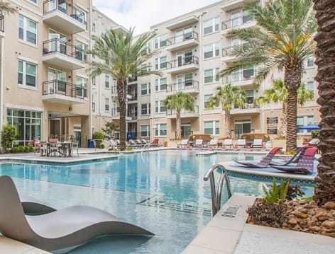 Pool at Post Afton Oaks luxury apartment homes in Houston, TX
