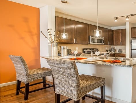 Kitchen at Post Midtown Square luxury apartment homes in Houston, TX