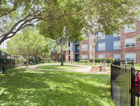 Dog park at Villages at Kirkwood luxury apartment homes in Houston, TX