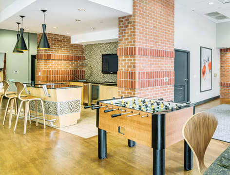 Community Kitchen & Game Room at Post Park Maryland luxury apartment homes in Hyattsville, MD