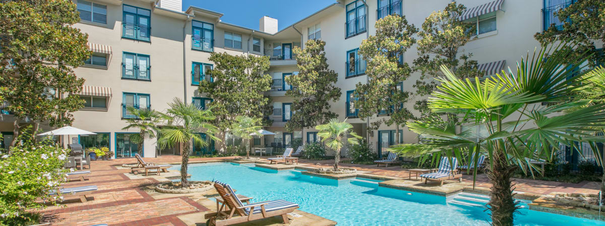 Pool 1 at Post Square luxury apartment homes in Dallas, TX