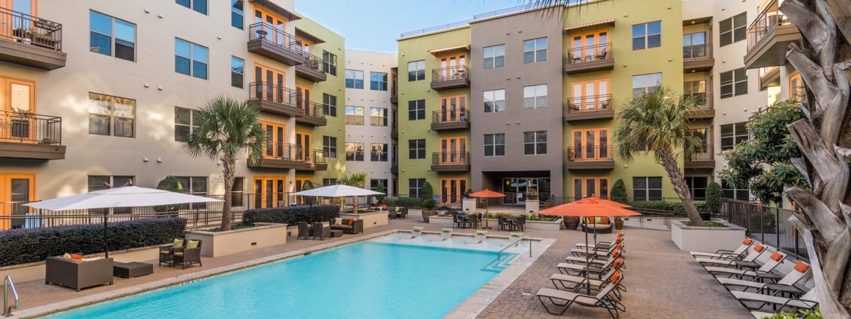 Pool at Post Katy Trail luxury apartment homes in Dallas, TX