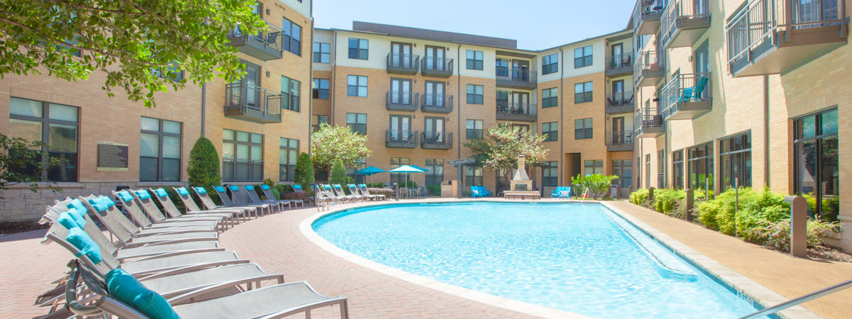 Pool at Post Sierra luxury apartment homes in Dallas, TX