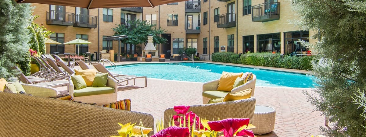Pool at Post Sierra luxury apartment homes in Dallas, TX